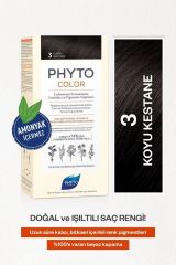 Phytocolor 3 Koyu Kestane Amonyaksız Kalıcı Bitkisel Saç Boyası