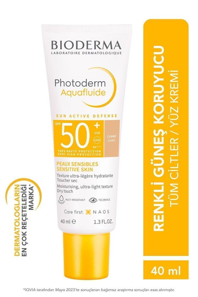 Photoderm Aquafluid Light SPF50+ Tüm Ciltler için Yüksek Korumalı Renkli Güneş Kremi 40 ml