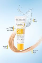 Photoderm Aquafluid Light SPF50+ Tüm Ciltler için Yüksek Korumalı Renkli Güneş Kremi 40 ml