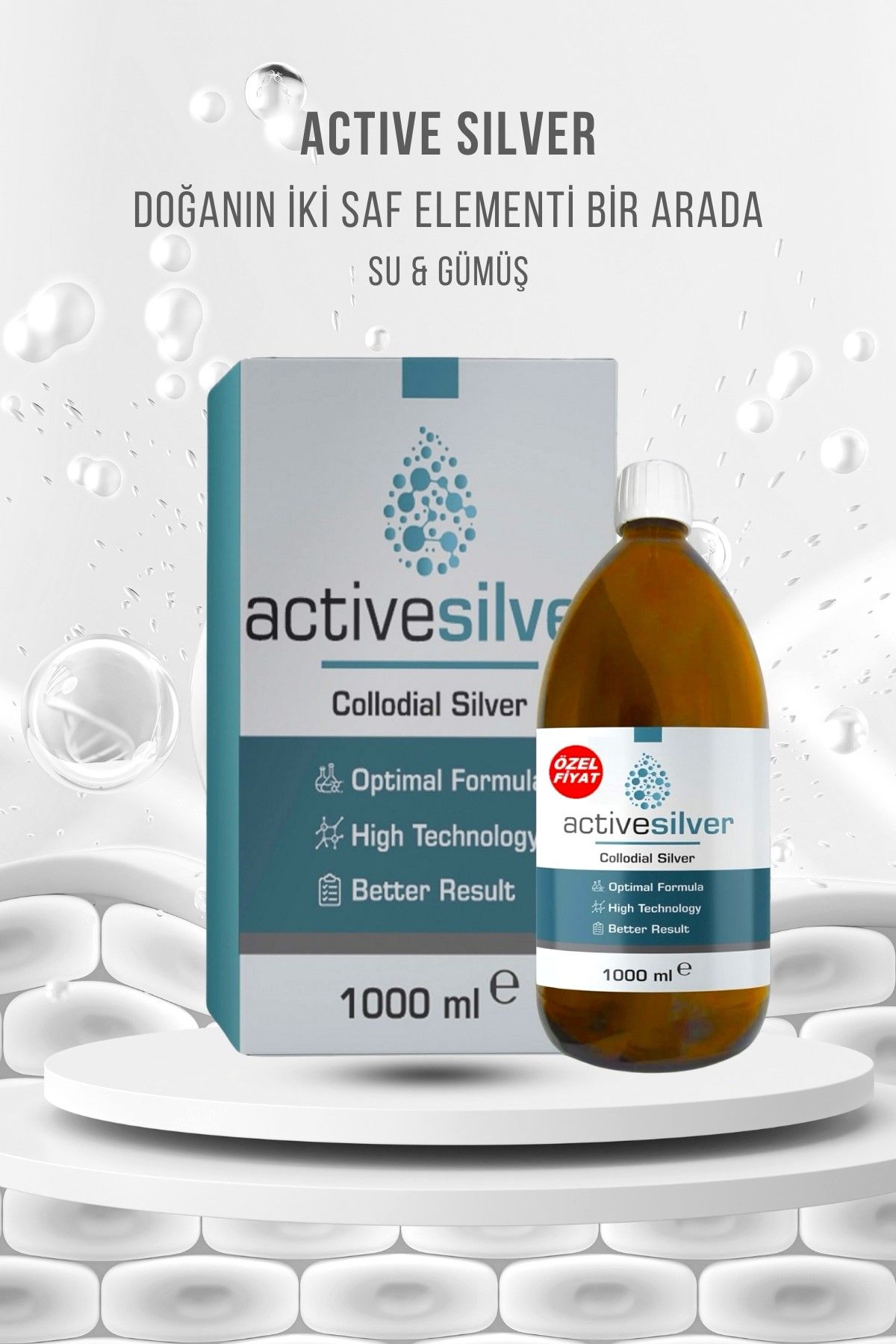 Kolloidal Gümüş Suyu 40 ppm 1000 ml
