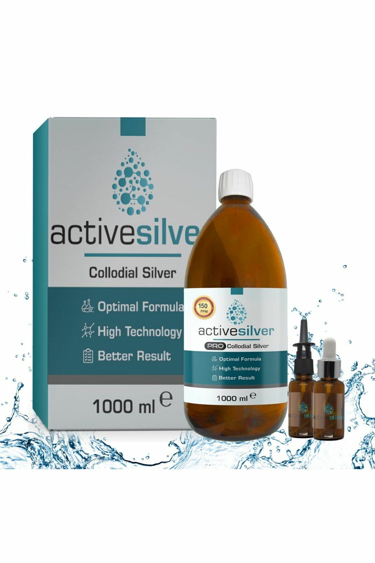 Kolloidal Gümüş Suyu 150 ppm 1000 ml
