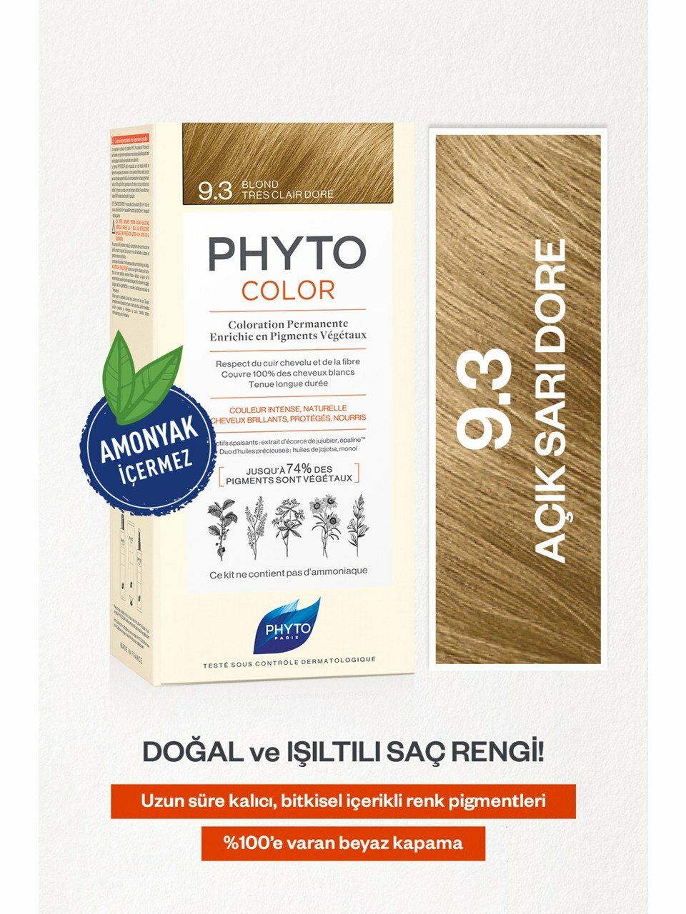 Phytocolor Bitkisel Saç Boyası 9.3 - Açık Sarı